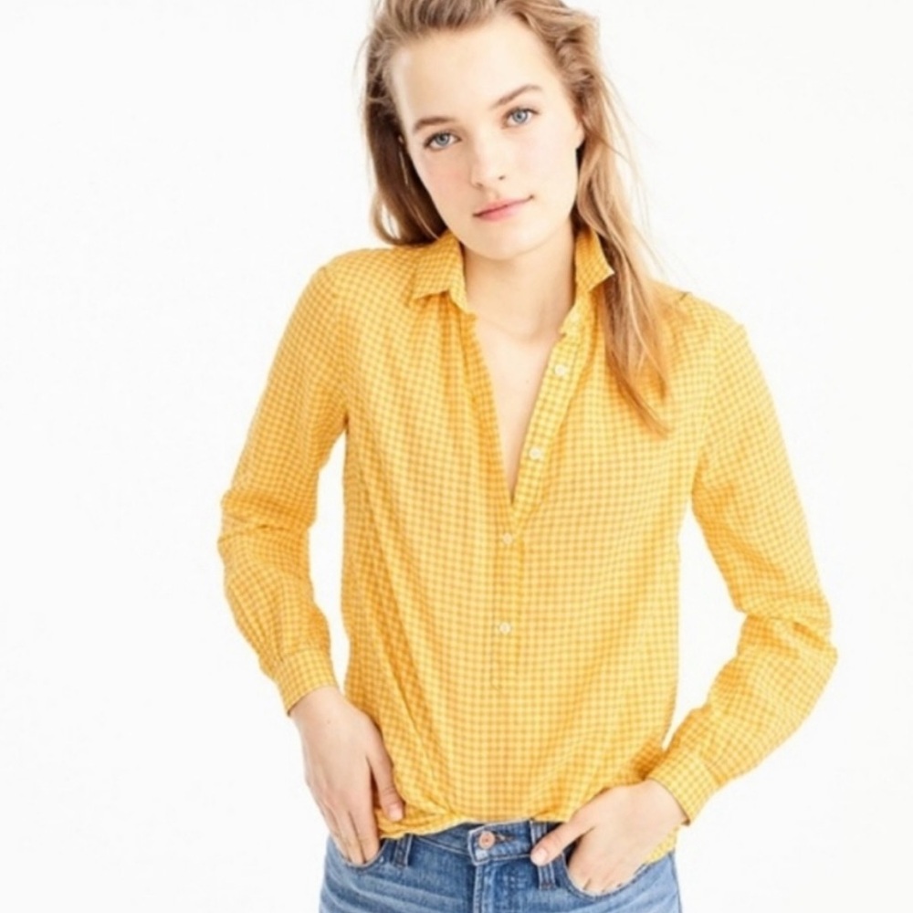 J Crew - Yellow Gingham Button down